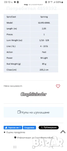 Въдица Graphiteleader , снимка 9 - Въдици - 54942913