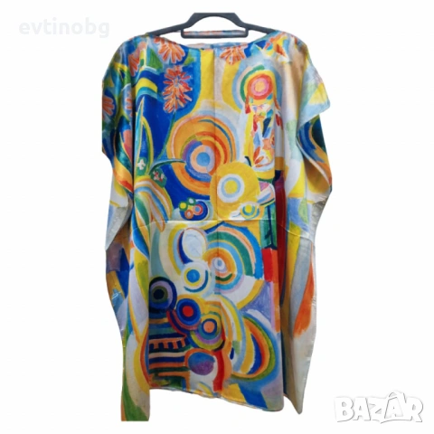 Лятна плажна туника от коприна, с артистични и морски десени, снимка 10 - Туники - 54133531
