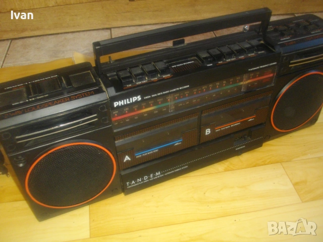 ВИНТИДЖ ОТ 1984г. PHILIPS TANDEM D 8334 BLACK DUAL DECK RADIO CASSETTE RECORDER ОТЛИЧНО СЪСТОЯНИЕ , снимка 16 - Радиокасетофони, транзистори - 54875345