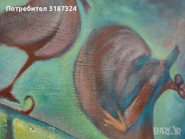 Картина с необичаен сюжет, масло върху платно , снимка 9 - Картини - 54945777