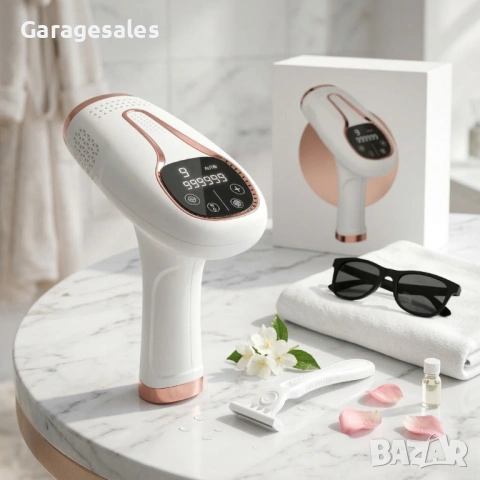 Професионален IPL Епилатор с Ice Cool функция, 1 000 000 импулса, 9 нива на мощност и UV филтър