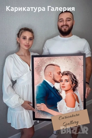 Дигитални Карикатури Портрет Ръчна Рисувана Карикатура Подарък Рожден ден Двойка Картини Магнит , снимка 9 - Картини - 55117384