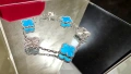 Van Cleef & Arpels VCA 5 Motifs Silver Blue Agate Clear Vintage Alhambra Дамска Гривна, снимка 1
