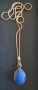 Златен авторски медальон (16к) с естествен лазурит, снимка 2