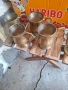 стари месенгови чаши със поднос за ценители, снимка 1