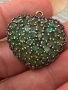 Старинно сърце с Изумруди и Диаманти, снимка 1