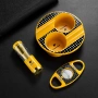 Комплект Cohiba – запалка 4 пламъка с пънч, резачка и пепелник, снимка 4