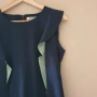 Класическа елегантна рокля Guy Laroche тъмносиня размер M/L, снимка 4