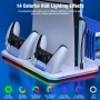 Нова Стойка за PS5 Slim Pro с охлаждане зарядно RGB и дискове Зарядна станция, снимка 2
