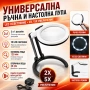 Голяма увеличителна ръчна и настола лупа с LED осветление за четене шиене бродиране гоблени лед, снимка 9