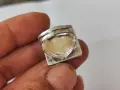 Сребърен пръстен със седеф и тюркоаз 950, снимка 3