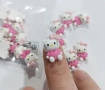 Коте Кити Hello Kitty малка фигурка акрил пластмасова нокти маникюр ръчна изработка, снимка 1