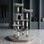 Многоетажна драскалка за котки с хамак и къщичка – 143 см, снимка 6