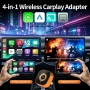 4 в 1 Безжичен CarPlay и Android Auto адаптер с AirPlay и Mirror Link, снимка 5