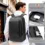 Бизнес раница за лаптоп BJIAX 15.6" с USB порт – черна, снимка 3