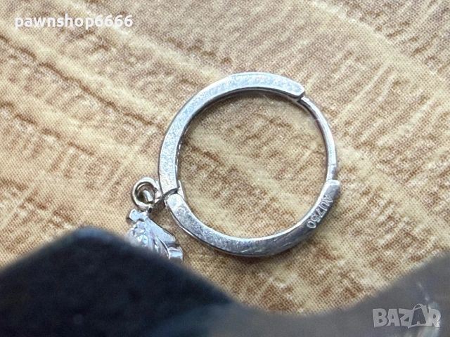 Златни обеци 18 карта бяло злато 1,80 грама , снимка 15 - Обеци - 54747272