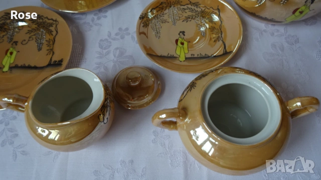 Японски порцеланови тройни сетове, чайник, захарница и каничка, снимка 9 - Сервизи - 53976446