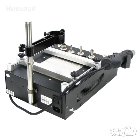 Станция за запояване WEP 853AAA IR нагревател 120x120mm, горещ въздух с държач, поялник, снимка 6 - Друга електроника - 55146576