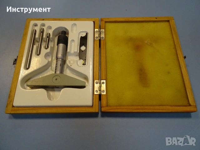 Микрометричен дълбокомер DDR Suhl Мicrometer Depth Gage 0-100mm, снимка 2 - Други инструменти - 54916109