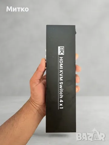 Професионален 4-портов 8K HDMI KVM Суич – Управлявай 4 компютъра с 1 монитор и мишка/клавиатура, снимка 3 - Други - 55545001