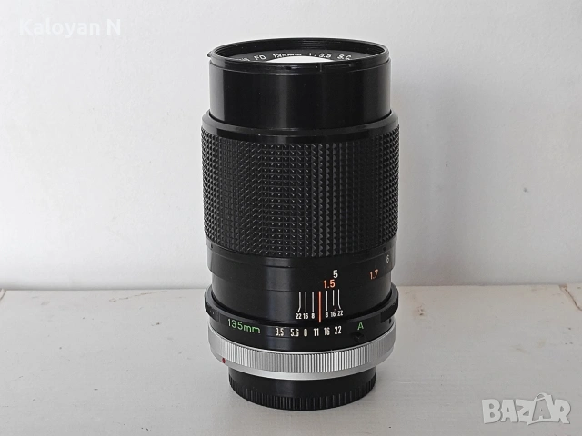 Обектив Canon FD 135mm f/3.5 S.C. за Canon FD байонет, снимка 5 - Обективи и филтри - 54611382