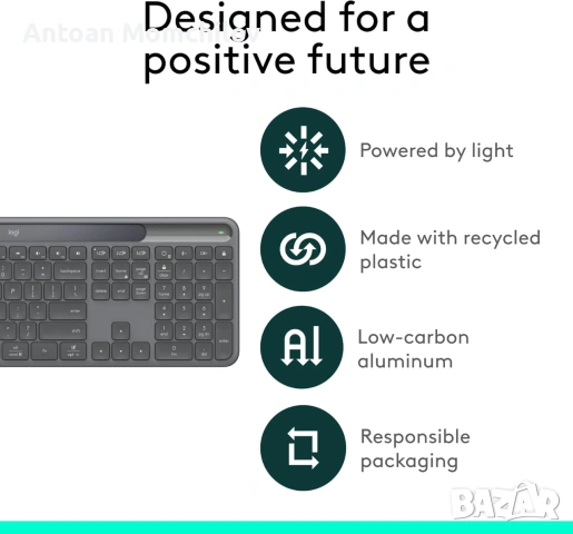 Соларна клавиатура Logitech K980 Bluetooth Logi Bolt, снимка 3 - Клавиатури и мишки - 55178669