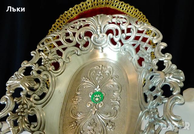 Калаена фруктиера,релефни орнаменти Art Nouveau. , снимка 4 - Антикварни и старинни предмети - 55179645