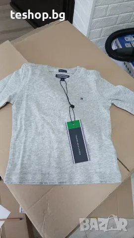 Детска блуза Tommy Hilfiger Basic размер 80 в сив цвят