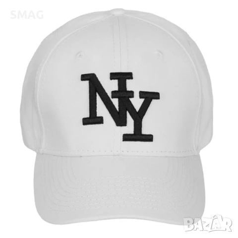 Мъжка памучна шапка Jockey бяла с 3D бродерия NY_1224049, снимка 2 - Шапки - 54922967