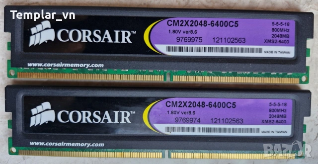 Kingston HYPER X 2x2 DDR2  800 LowLatency 444 / Corsair XMS 2 2x2 DDR2 800, снимка 4 - RAM памет - 43442208