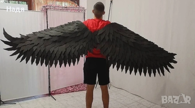 Ангелски крила черни за танци,парти,фотосесия