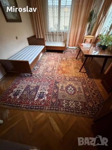 Голям ретро жакардов килим (240 х 380 см) – персийски десен / винтидж стил 1980г., снимка 4 - Килими - 55303832