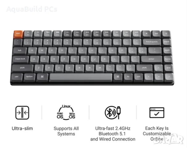 Keychron K3 Max QMK/VIA безжична механична клавиатура, снимка 2 - Клавиатури и мишки - 55540444