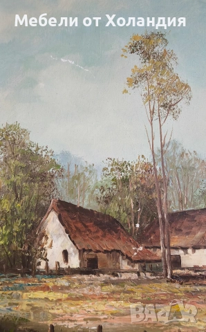 Голям белгийски маслен пейзаж, снимка 5 - Картини - 54466799