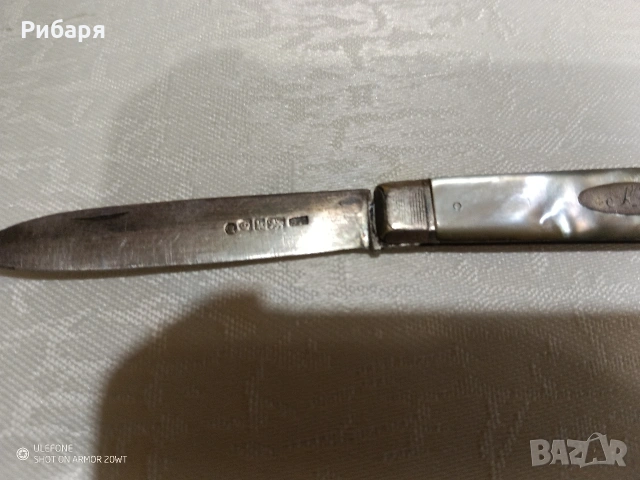 Сребърна джобна ножка, снимка 3 - Ножове - 54244362