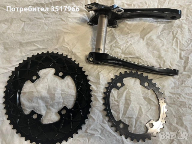 Absolute Black Oval с курбел Shimano , снимка 3 - Части за велосипеди - 55589201