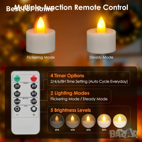 Ropelux 12 акумулаторни чаени свещички със зарядна основа, снимка 2 - Други стоки за дома - 55047955