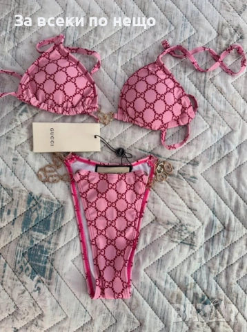 Gucci Дамски Розов Бански С 2 Части👙Дамски Бански С Две Части В Розов Цвят Гучи Код DST40