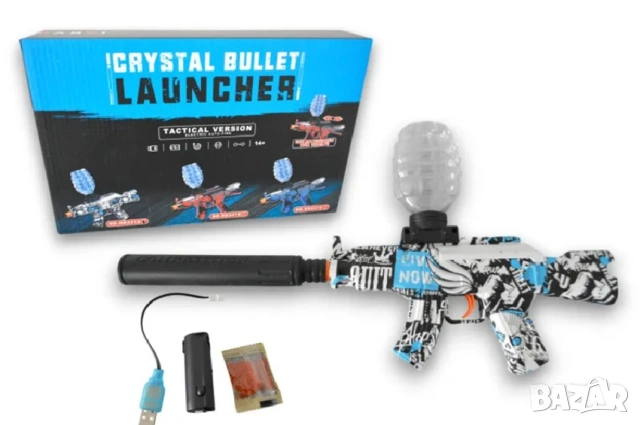 Автомат с Водни Гел Топчета Crystal Bullet Launcher USB Gel Blaster, снимка 2 - Други - 54691514