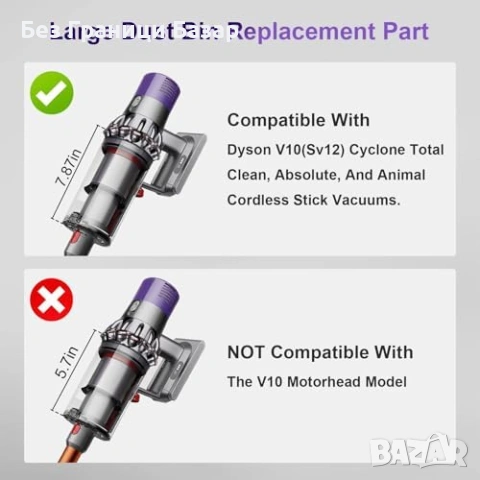 Нов Контейнер за Dyson V10 SV12 + HEPA филтър 969509-01 за прахосмукачка Дайсън, снимка 2 - Прахосмукачки - 54108091