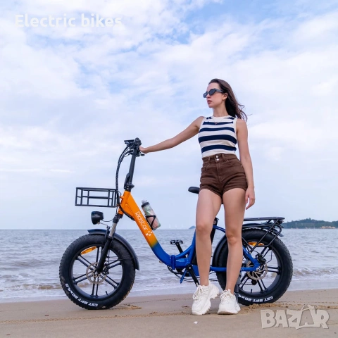 Ridstar MN-20 Сгъваем Електрически Велосипед 1000W 48V 15Ah Fat Tire, снимка 4 - Велосипеди - 55014165