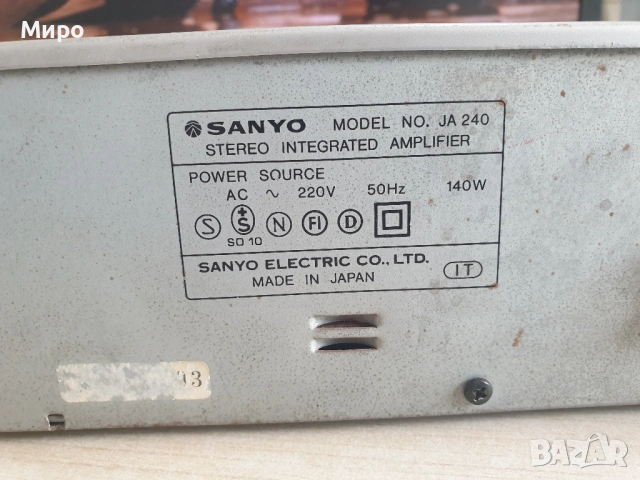 Усилвател Sanyo JA 240, снимка 4 - Ресийвъри, усилватели, смесителни пултове - 54651580