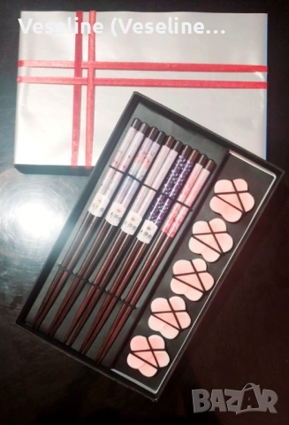 Подаръчен сет за суши с кутия – бамбук и керамика, 5 бр. вкомплекта, снимка 6 - Прибори за хранене, готвене и сервиране - 53902640