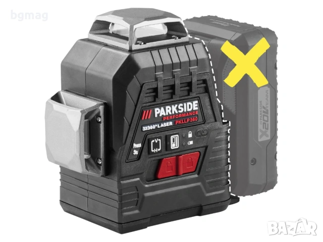 PARKSIDE PKLLP 3360 A1 20V лазерен нивелир 3х360 с кръстосани линии,без батерия и зарядно