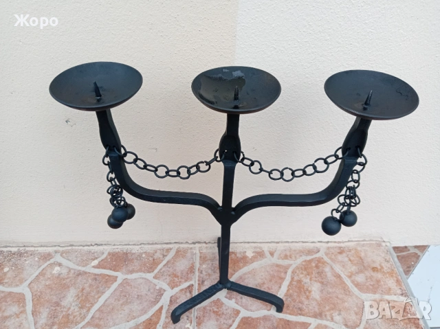 старинни ръчно изработени свещници свещник, снимка 2 - Антикварни и старинни предмети - 54220375