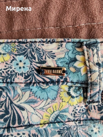 Шарен памучен панталон ZARA Z1975 DENIM, размер 36/26, снимка 4 - Панталони - 54224612