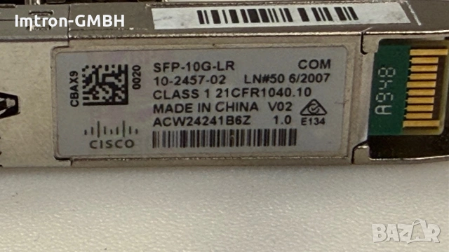 Cisco 10-2457-02 10GBase-LR SFP+ Transceiver Modules 10 Gbps, снимка 3 - Мрежови адаптери - 55096138
