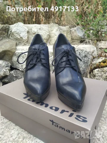 Tamaris кожени обувки с висок ток – №40  45€, снимка 3 - Дамски обувки на ток - 55663582