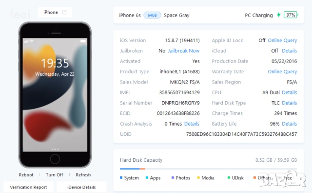 iPhone 6s 64GB , снимка 5 - Apple iPhone - 54282836