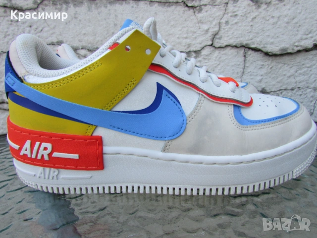 Дамски маратонки Nike Air Force 1 Shadow "Sail Multi", снимка 3 - Маратонки - 54397399